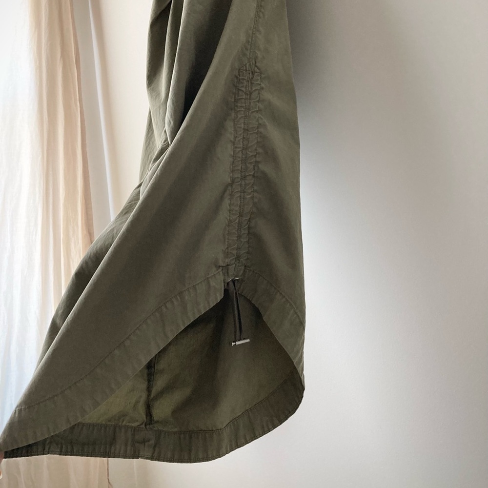 anthropologie hakama parachute culotte pants wide baggy skirt pleated green m - Picture 6 of 11